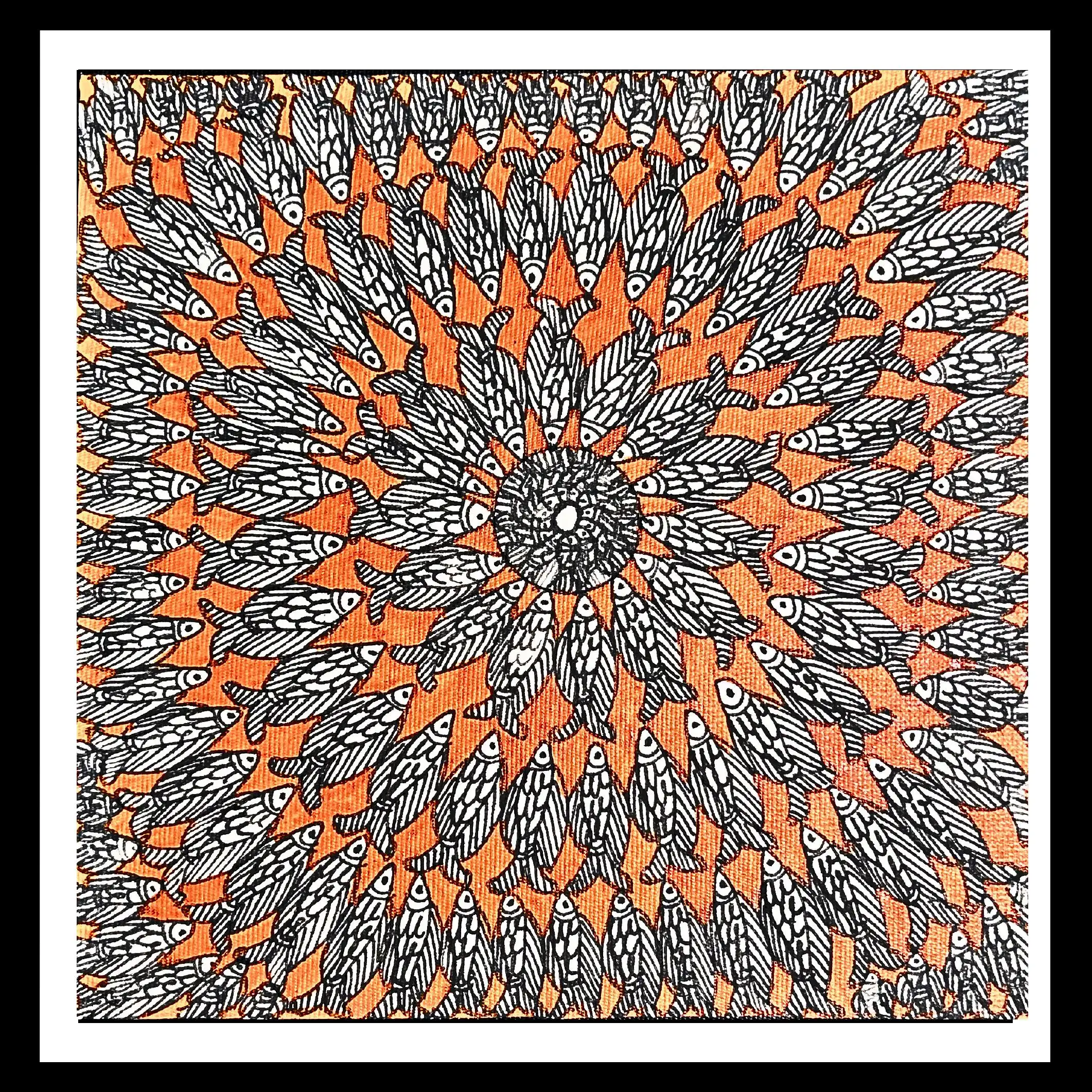 Handmade Madhubani Fish Mandala Painting – Symbol of Prosperity & Positivity